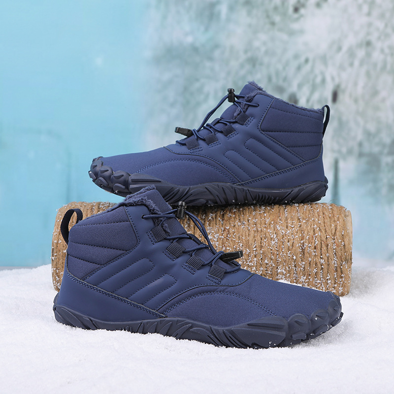 Five-fingered outdoor sports cotton shoes, men's and women's fleece warm boots, wear-resistant and anti-slip snow boots, winter thickened couple shoes Specification image