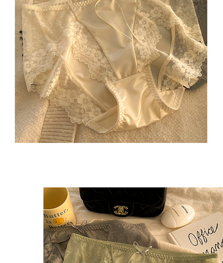 高腰大码女士内裤女胖MM200斤ins纯欲风包臀透气性感蕾丝边三角裤详情13