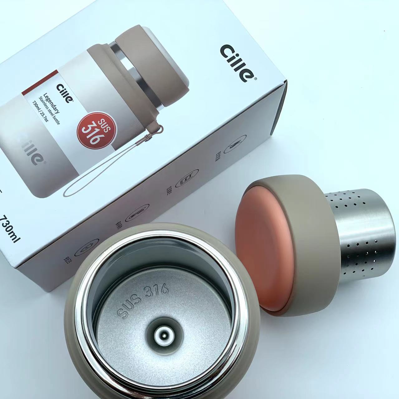 Helle Thermos Cup Large Capacity Net Red Water Cup Men And Women 316 Stainless Steel High Appearance Level Kettle With Filter And Heat Preservation Kettle Specification drawing