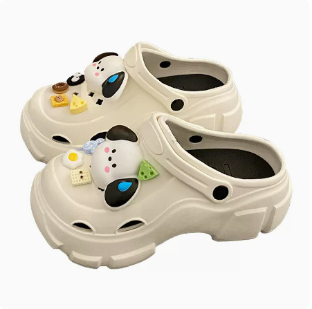 Young Girl Heart Crocs Female Wear Summer Beach Slippers Lovely Platform Two Wear Office Baotou Korean Version Of Flip-Flops Item Picture