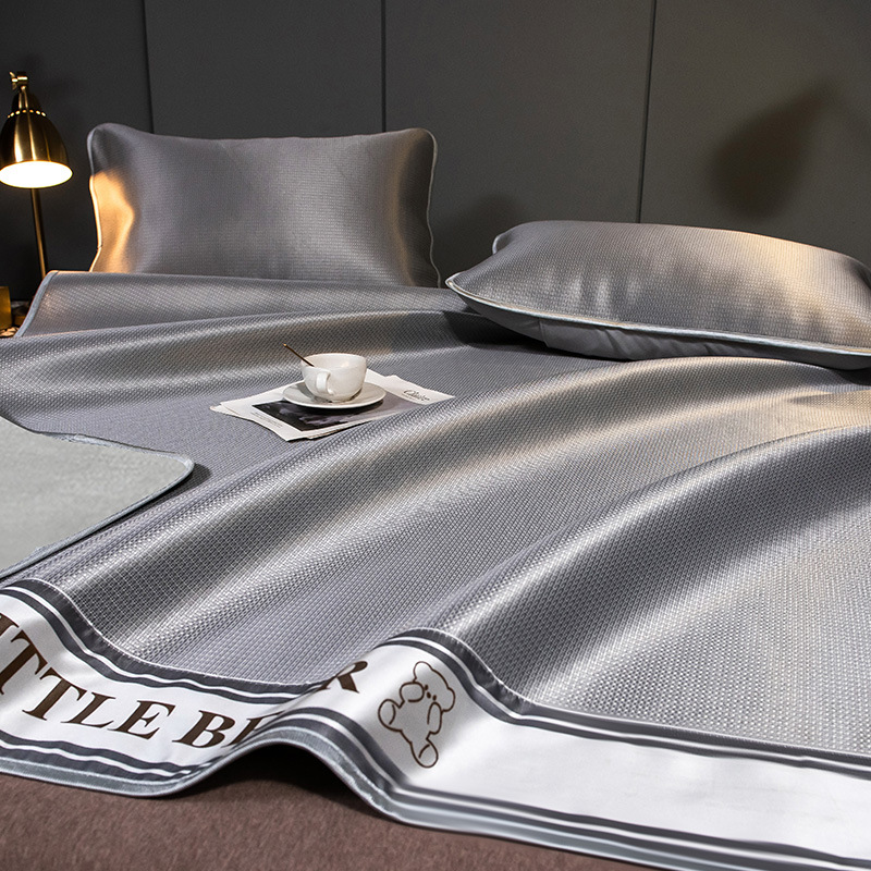 2024 New Naked Sleeping Ice Silk Mat Home Summer Day Washable Machine Washed Student Dormitory Soft Mat Three-Piece Set Application Scenario