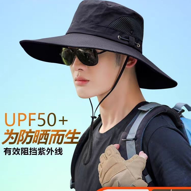 Hat For Men Summer Sun Protection Mountaineering Fisherman Hat For Men Outdoor Large Overhang Fishing Shade Headwrap Cowboy Hat For Men details Picture