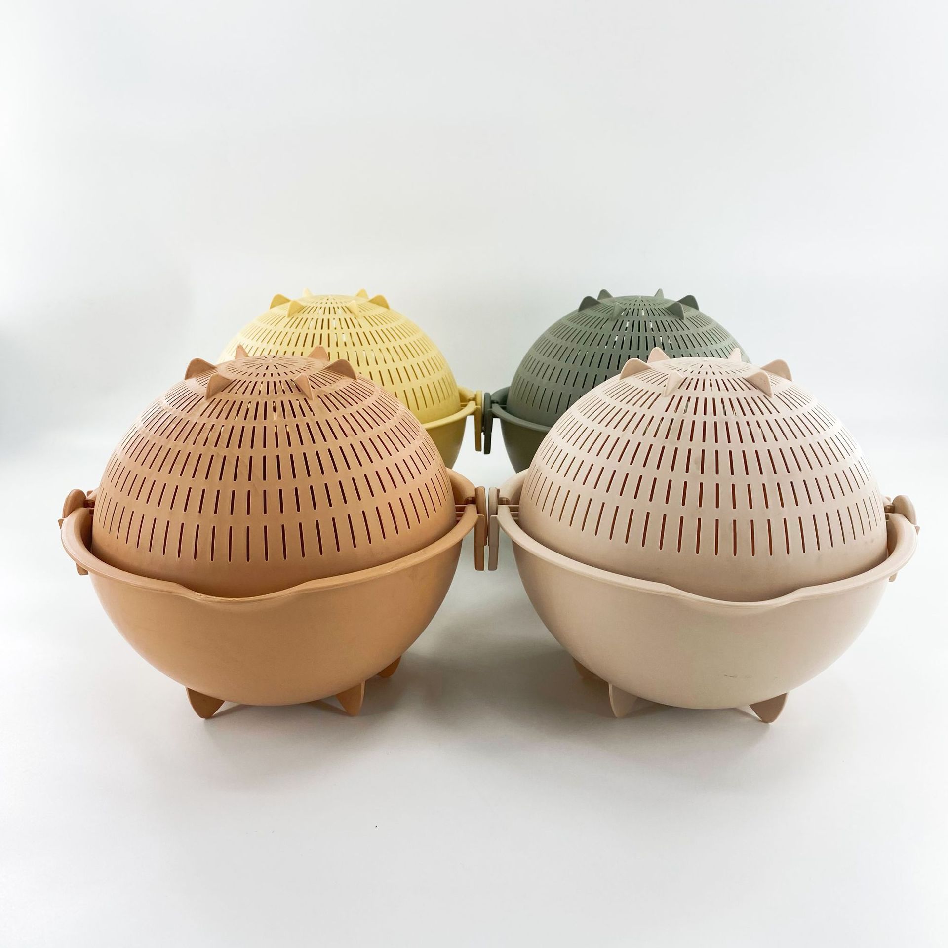 Double Plastic Products Washing Basin Large Basket Washing Basket Hollow Fruit Basket Kitchen Large Drain Basket details Picture