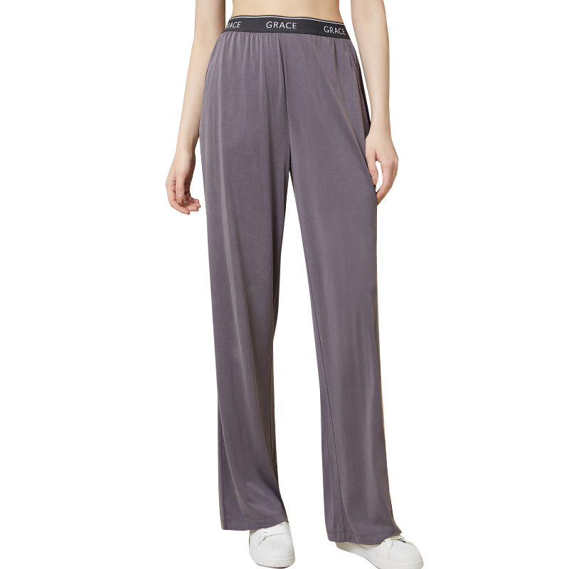 Women's high-waisted wide-leg pants 2020 Summer new style, straight-leg pants with a clear waist and drape, acetate soft cotton casual women's trousers Item Picture