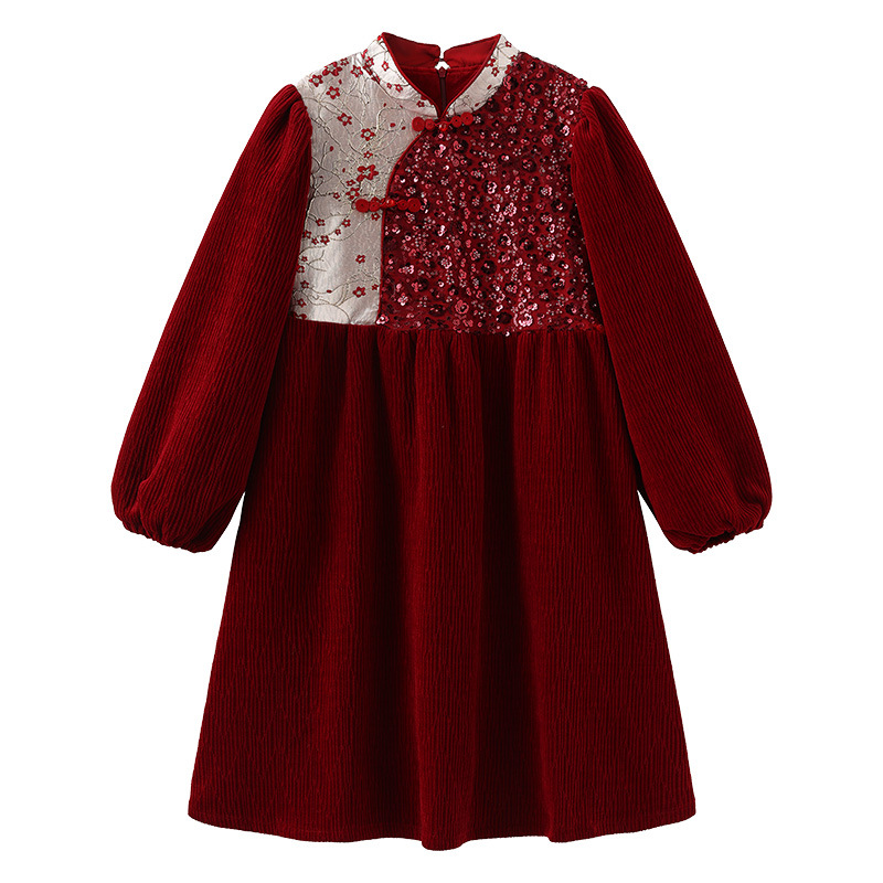 儿童连衣裙/童装童裙/打揽/裙子/裙子童装白底实物图