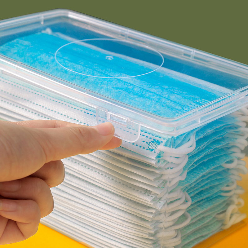Mask Storage Box Large Capacity Student Storage Muzzle Mask Box Household Transparent Box Storage Device Specification drawing