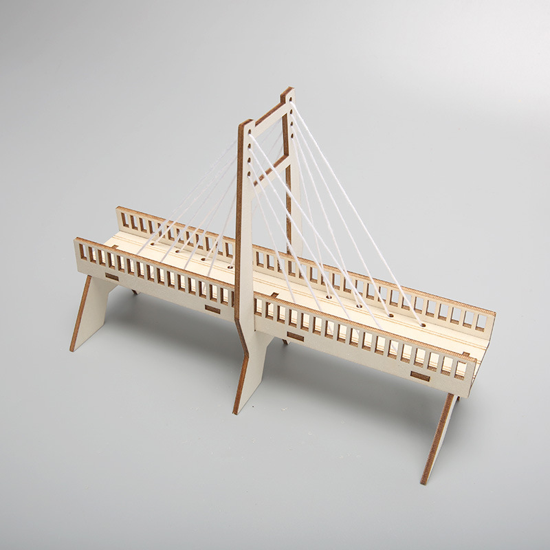 DIY handmade cable-stayed bridge, primary school students' mechanics, physics, STEAM science experiment equipment Specification image