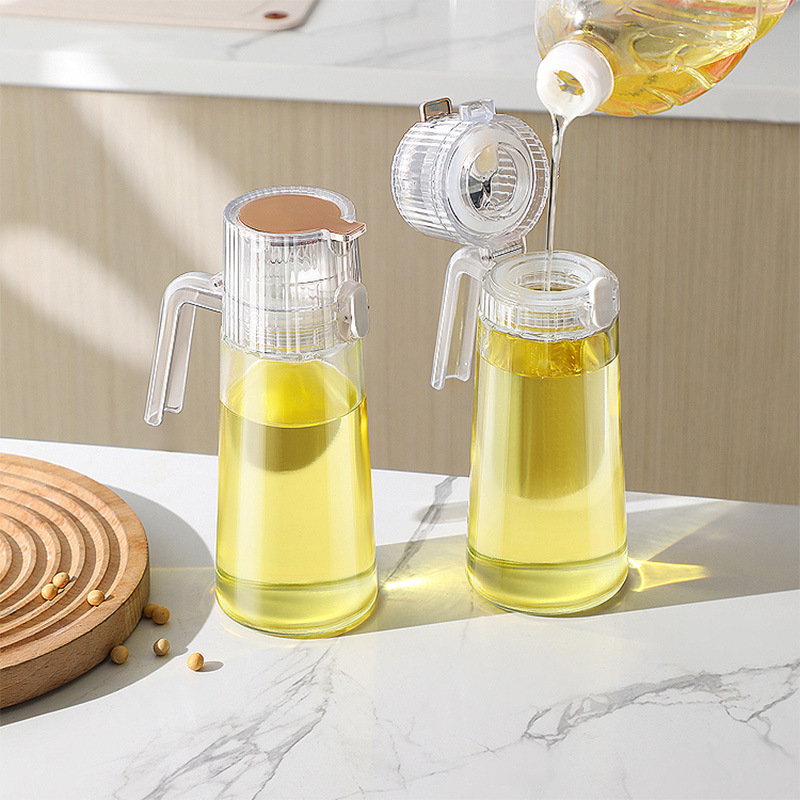 Automatic opening and closing glass oil pot Household kitchen leakproof sealed oil pot pot large capacity soy sauce oil filling bottle Specification drawing