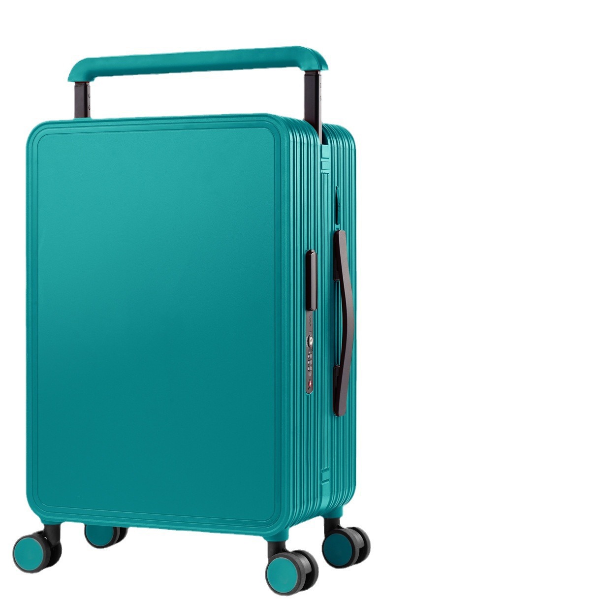 Wholesale wide handle luggage, 20-inch silent swivel wheel travel carry-on suitcase with usb interface, password box Item Picture
