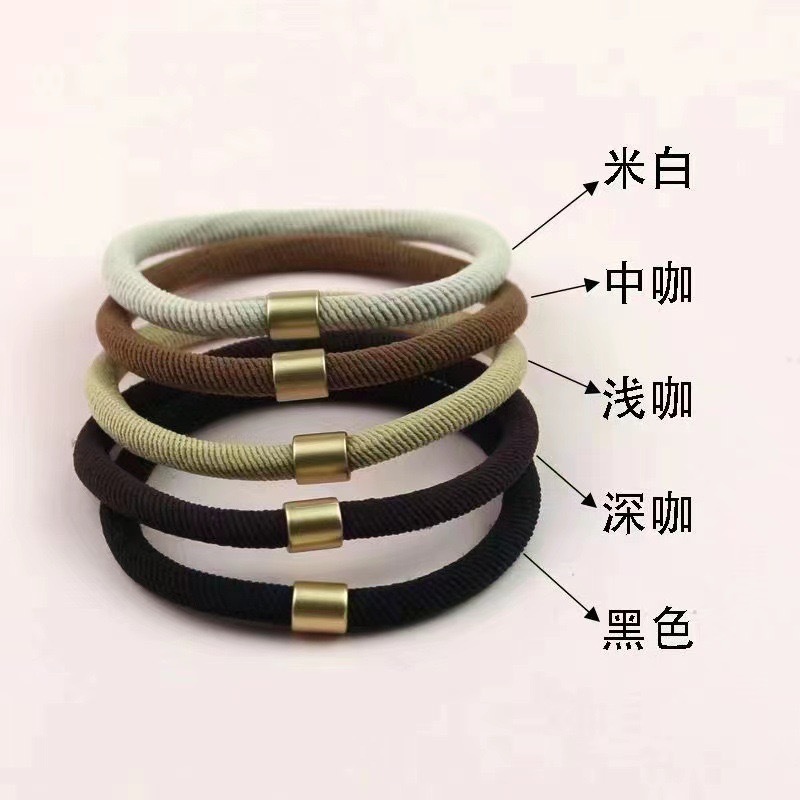 High-elasticity and durable hair tie, basic hair band, simple and elegant hair tie, high ponytail leather band, women's hair accessory Application Scenario