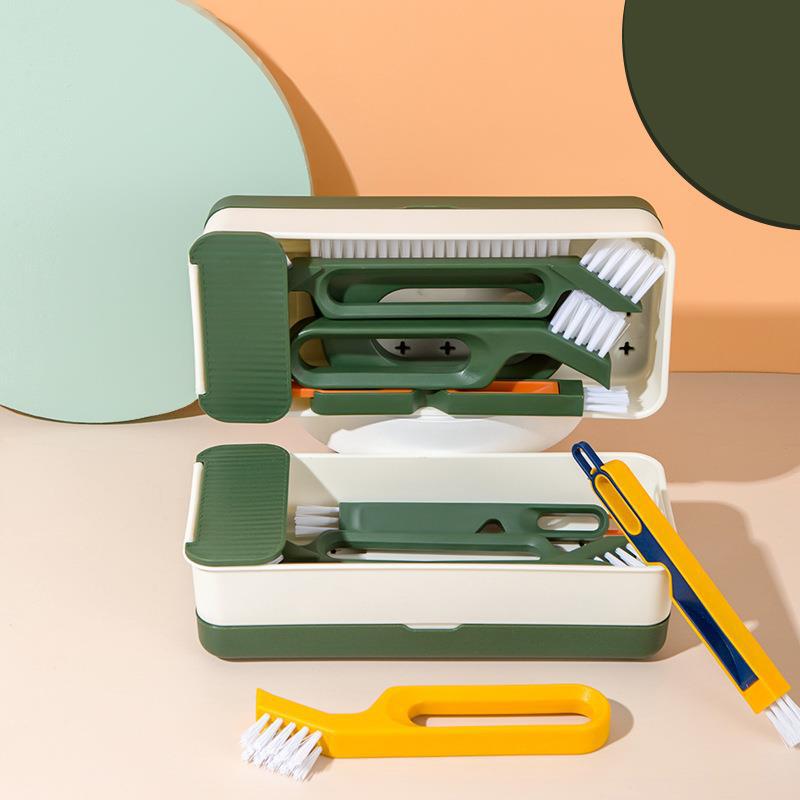 Multi-Functional Slit Brush Set Ceramic Tile Floor Brush Household Stove Brush Corner Window Groove Cleaning Brush Hard Hair
