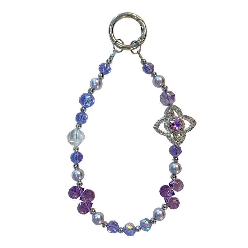 Wholesale of light luxury diamond-encrusted camellia crystal beaded mobile phone chains, keychains, exquisite bags, pendants, phone cases and accessories Item Picture