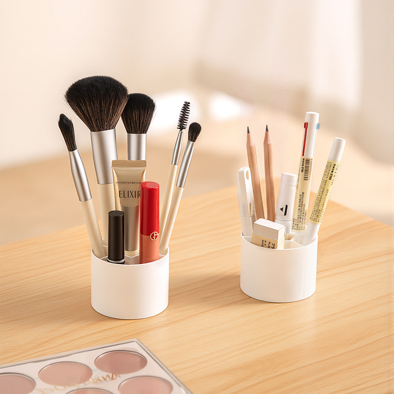 Desktop seven-section small items: makeup brush organization box, pen and ruler storage box, office stationery box, pen holder and pen rest details Picture