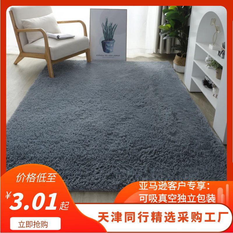 跨境厂家批发地毯现代丝毛地毯客厅茶几沙发床边地毯卧室地毯地垫