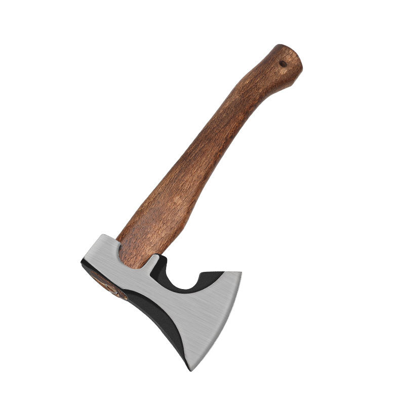 Outdoor all-steel portable aircraft axe, battle axe, camping sharp and durable firewood axe, hand-forged axe, woodworking axe Item Picture