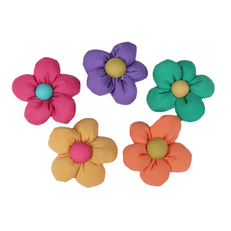 Mori Fabric Flower 6Cm Color Hand Sewn Flowers Children's Clothing Hair Hoop Hair Clip Accessories Bag Scarf Diy Item Picture