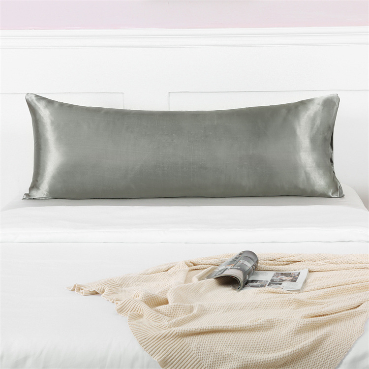 跨境家居用品热销亚马逊 pillowcase色丁枕套仿真丝纯色双人枕详情图3