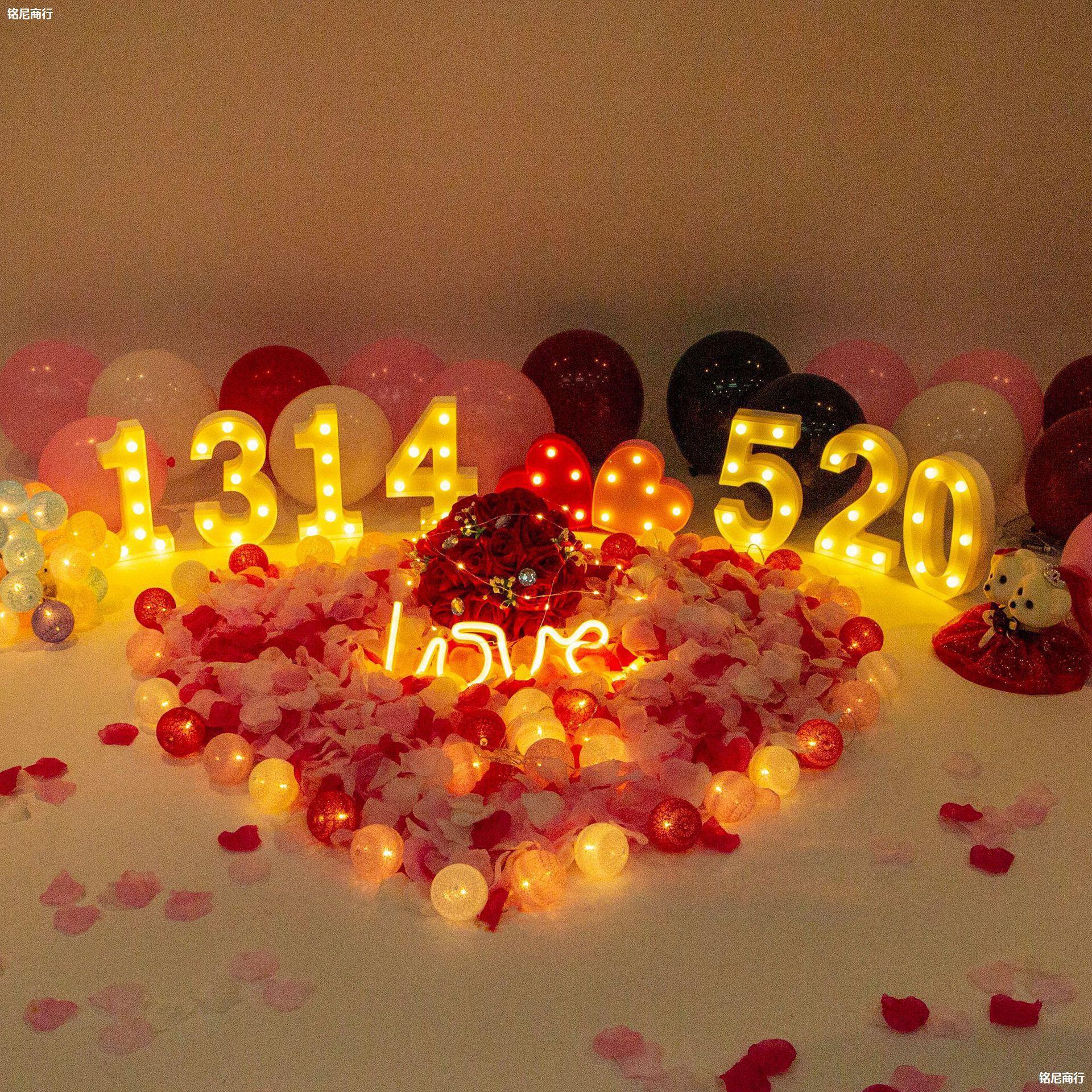 字母灯浪漫惊喜生日表白求婚布置创意用品场景道具装饰灯情人节详情图4