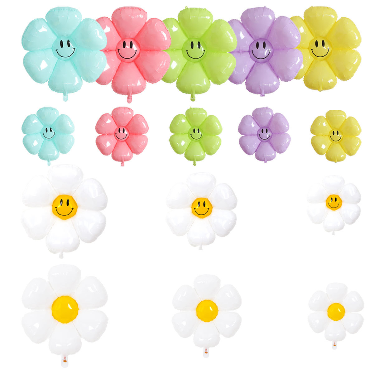 Smiling face balloons, Daisy balloons, floating sunflower balloons, yellow smiling face decorations, wholesale Item Picture