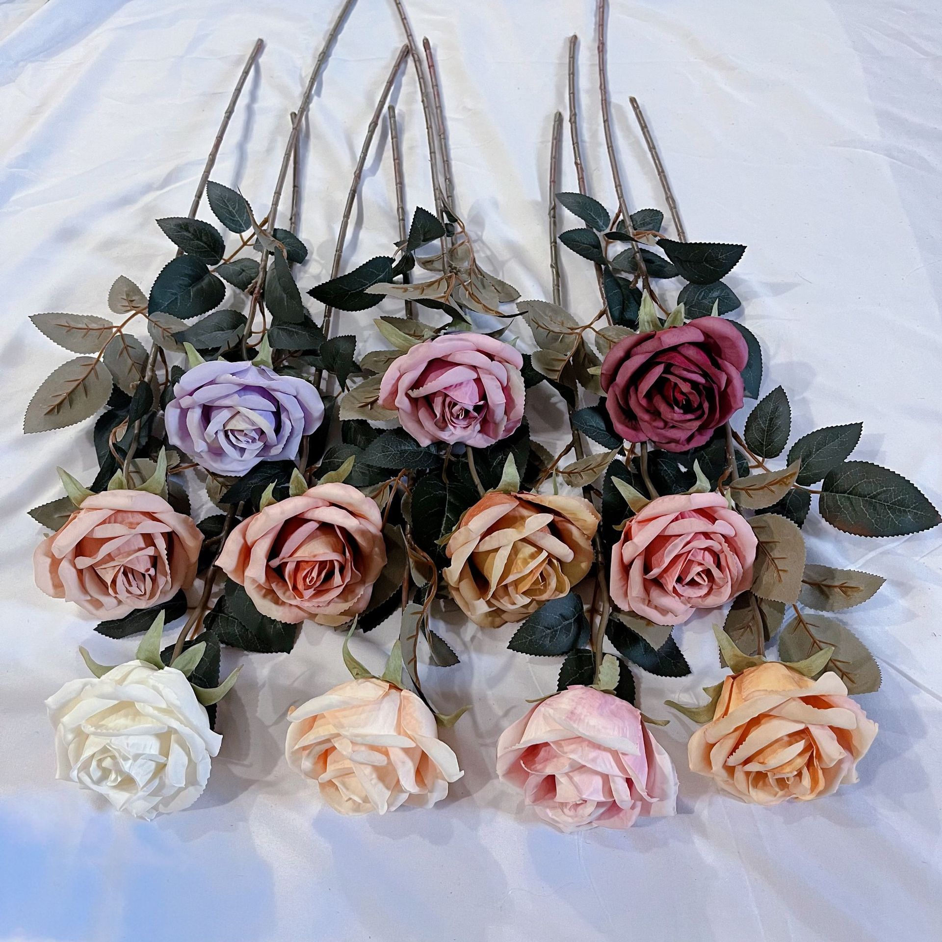 婚庆仿真花花艺单枝千层玫长杆仿真花材吊顶装饰花婚礼绢花假花图