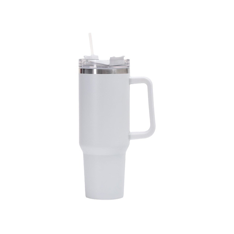 Cross-border 304 stainless steel insulated cup, 40oz car cup, outdoor straw ice cup, car large-capacity handle cup Item Picture
