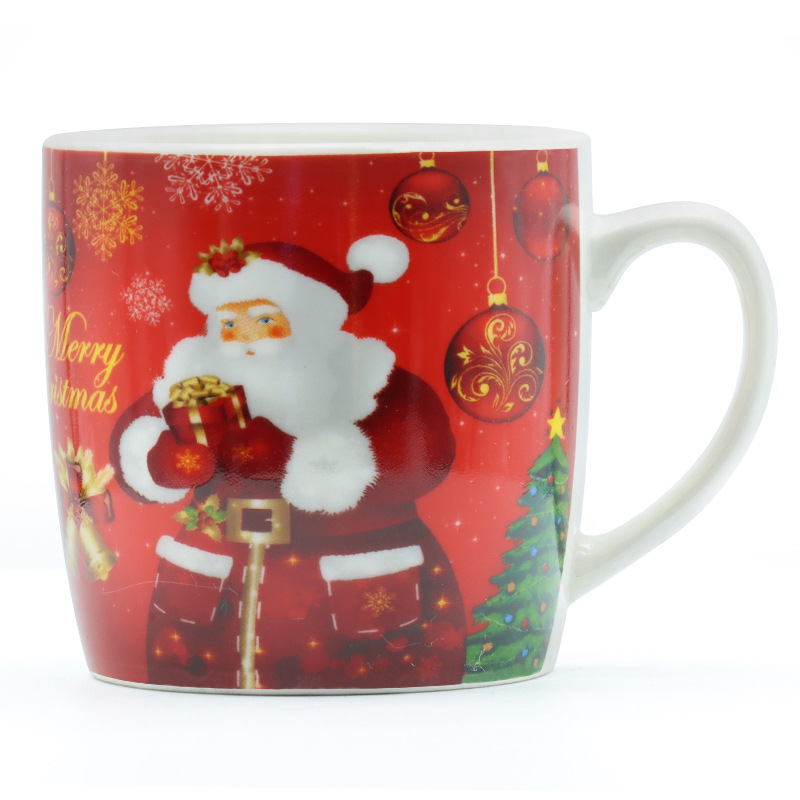 热款陶瓷杯创意卡通小茶杯圣诞老人图案圣诞节礼品家用带柄勺咖啡杯套装 厂家直供支持做客logo详情图4