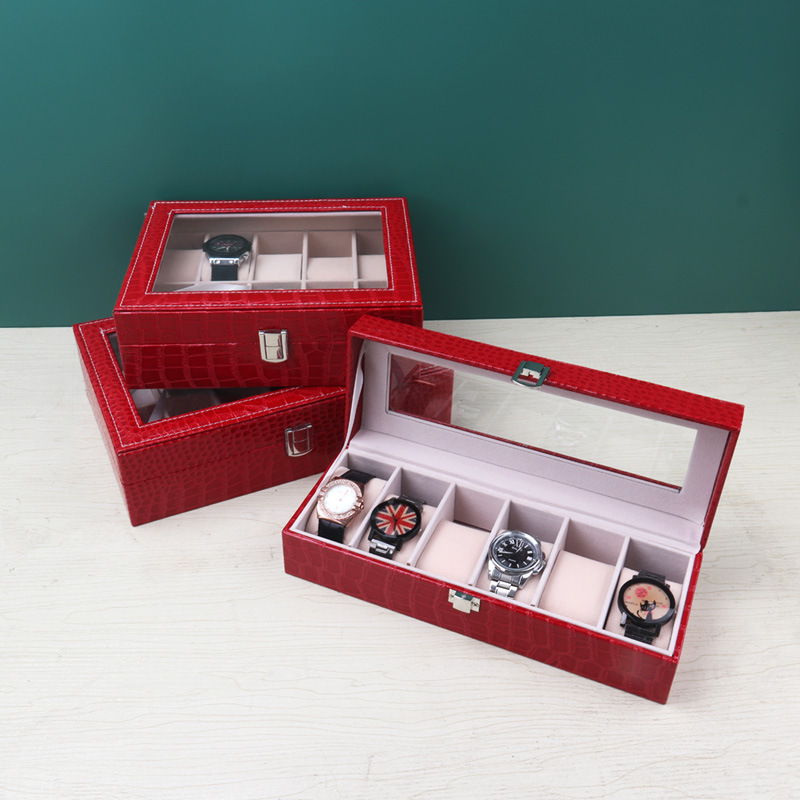 Gift Box Leather Watch Box 6-Digit 10-Digit 12-Digit Transparent Watch Box Watch Storage Box Watch Box Set Specification drawing