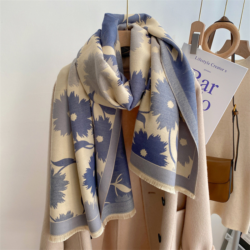 Thick Scarf Women's Imitation Cashmere Winter Thickened Cape Korean Version Cape Everything Japanese Wind Scarf 2022 New details Picture