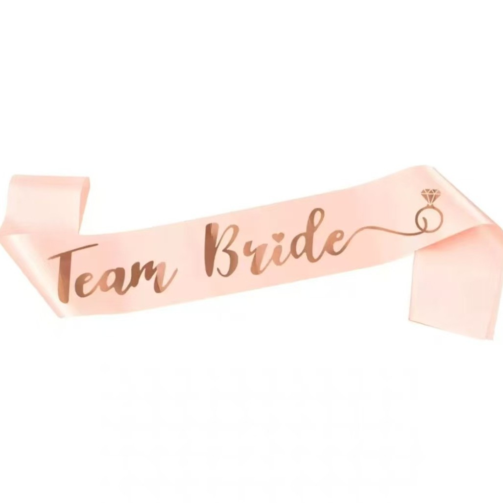 Birthday shoulder strap Bride Decoration shoulder strap Bachelor Party Ball Bride to Be Champagne + white shoulder strap details Picture