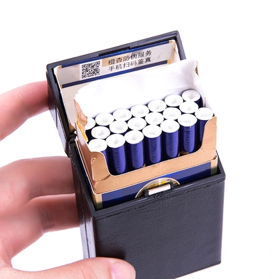 Wholesale Veneered Metal Cigarette Boxes, Personalized And Creative, Aluminum Flip-Top Leather And Leather, Fashionable 20-Cigarette Box Cases For Men