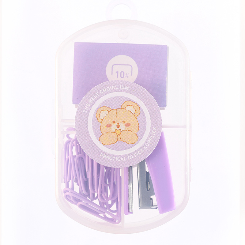 Macaron Color Miki Stapler Student Stationery Set, cute stapler, Convenient small stapler Item Picture