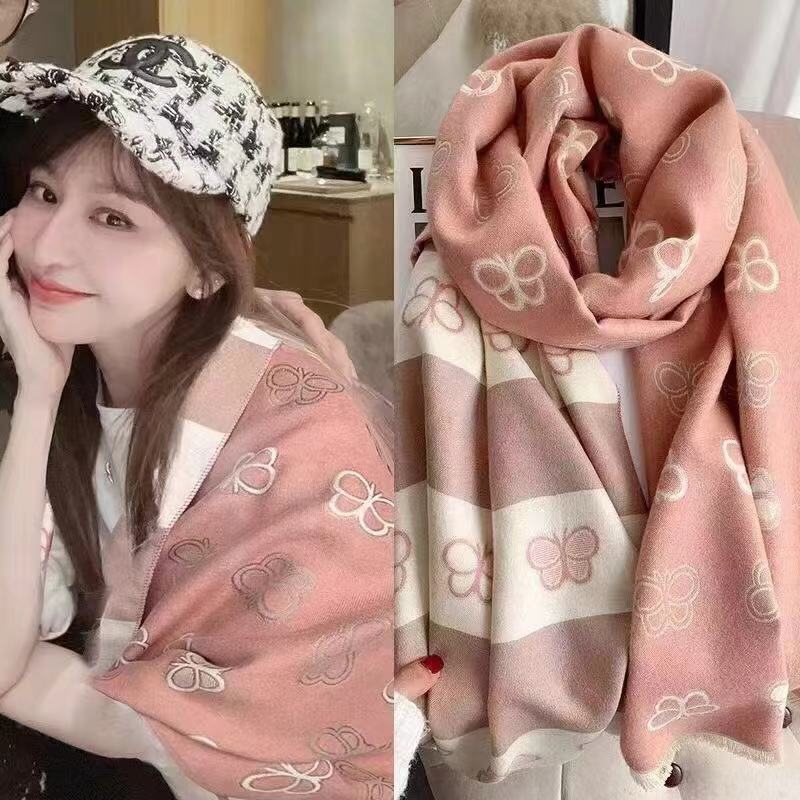 A high-end winter scarf for women, a faux cashmere scarf and shawl for autumn and winter, ET letters, dual-purpose for air-conditioned rooms, spring and autumn offices pic 14