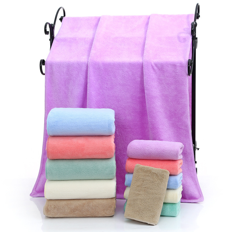 【 Chi Jia 】 Bath towel Superfine fiber 70*140 Coral Fleece thickened adult beach Absorbent Soft Gift manufacturer