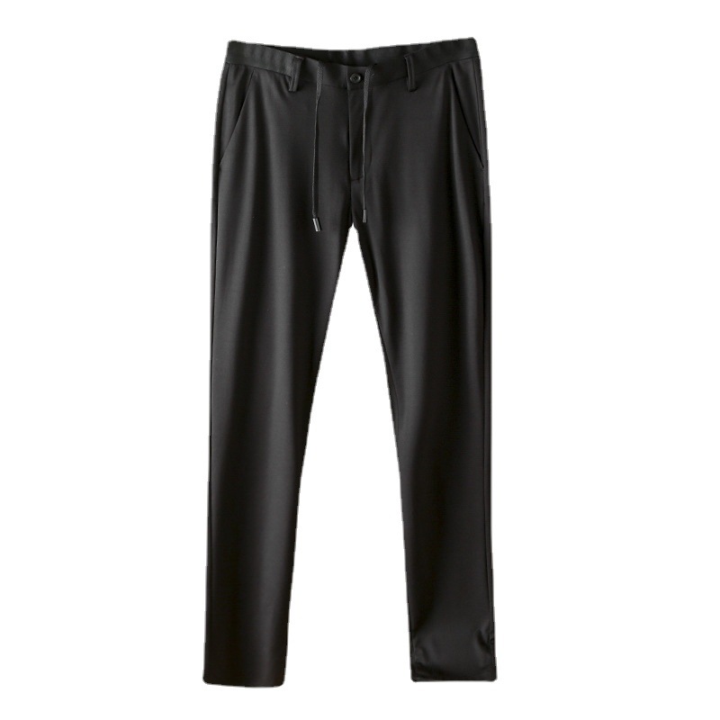 High-elastic summer pants for men, versatile straight-leg business casual pants, men's slim-fit quick-drying trousers, 1775 Item Picture