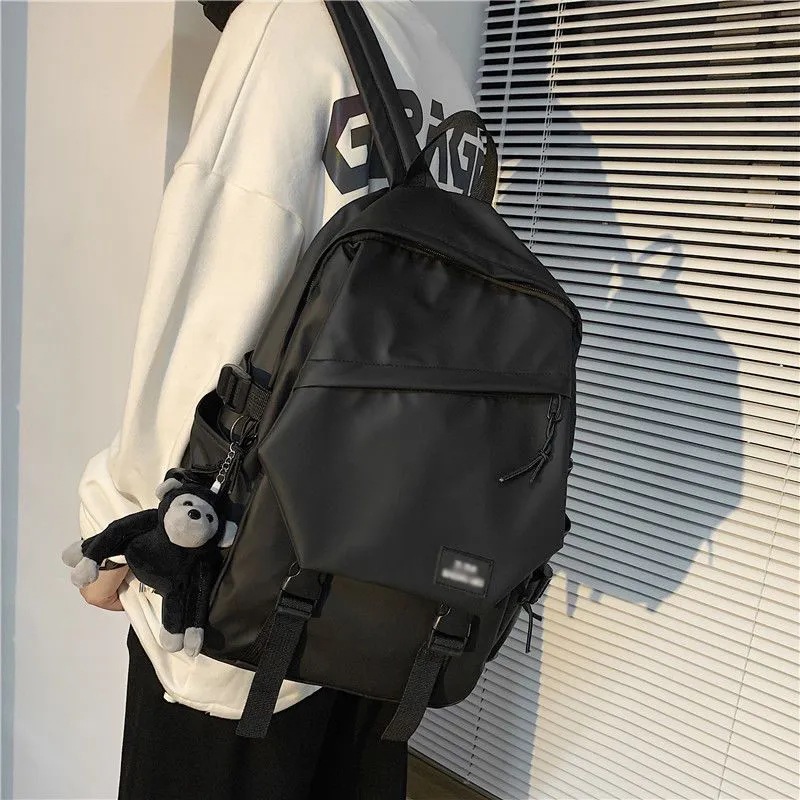 书包男新款时尚潮流百搭大容量旅行背包女高中生大学生书包双肩包