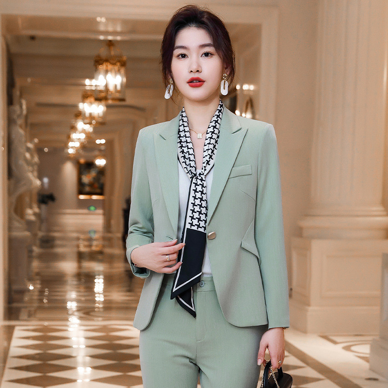 长袖西装套装女式韩版时尚职业装正装2022年春装新款修身小西装女