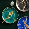 European-style gold-edge tableware, marble-patterned plates, Western plates, steak plates, household tableware, banquet dessert presentation model room Application Scenario