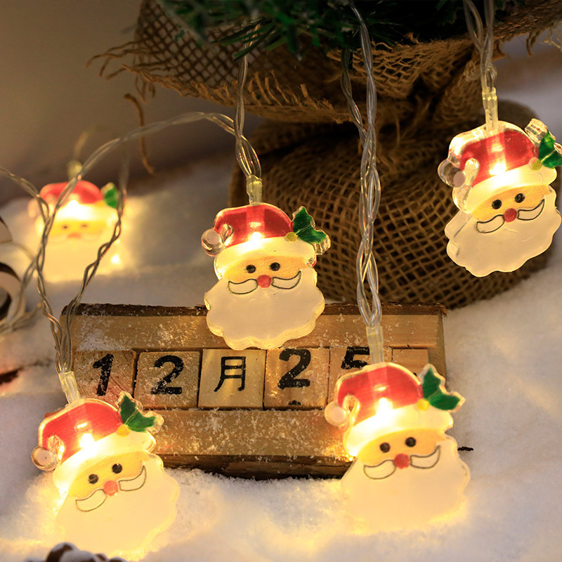 圣诞节灯串LED新款圣诞老人串灯电池盒USB雪人企鹅造型装饰彩灯