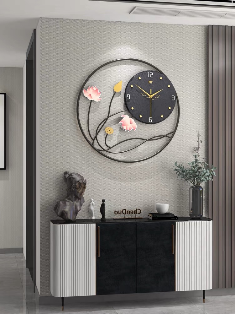 New Chinese Clock Wall Clock Living Room Light Luxury Modern Simple Home Fashion Personality Creative Decoration Clock Wall Table Specification drawing