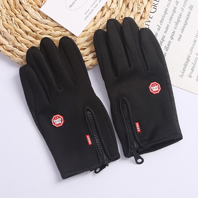Cycling Touch Screen Women's Gloves Windproof Cycling Zipper Sports Winter Warm Gloves Grab Velvet Mountaineering Skiing Wholesale Application Scenario