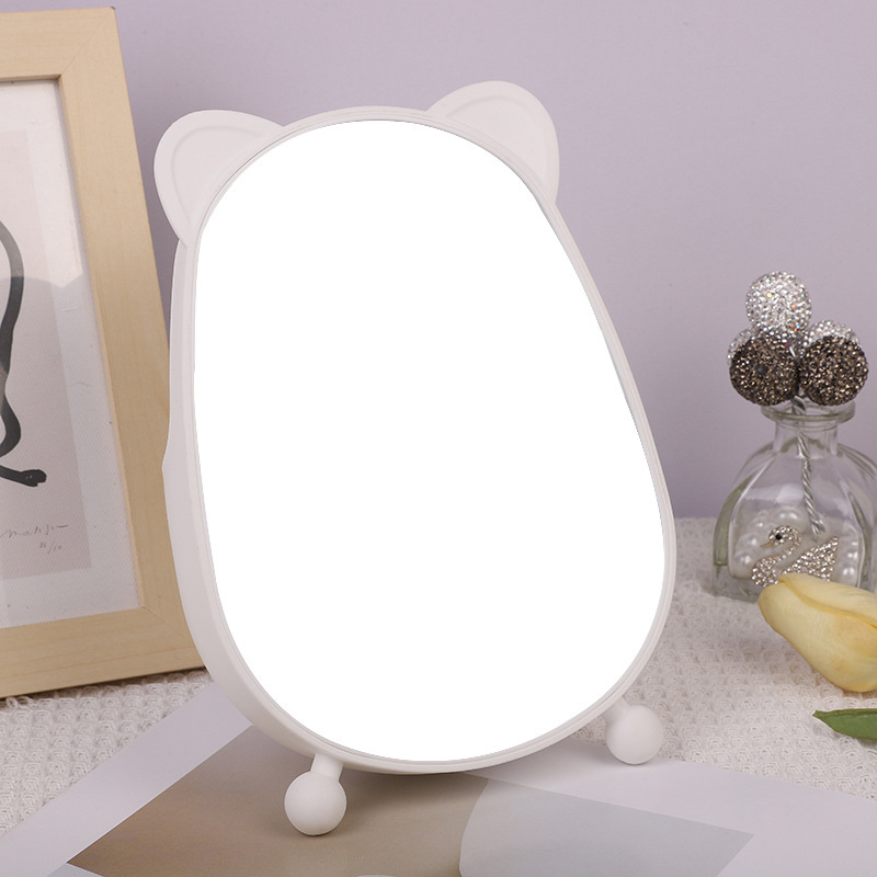 Factory Direct Fashion Cute Cute Model Single-Sided Table Mirror Home Vanity Mirror Dormitory Desktop Makeup Mirror Can Be Stored Makeup Mirror Makeup Mirror Application Scenario