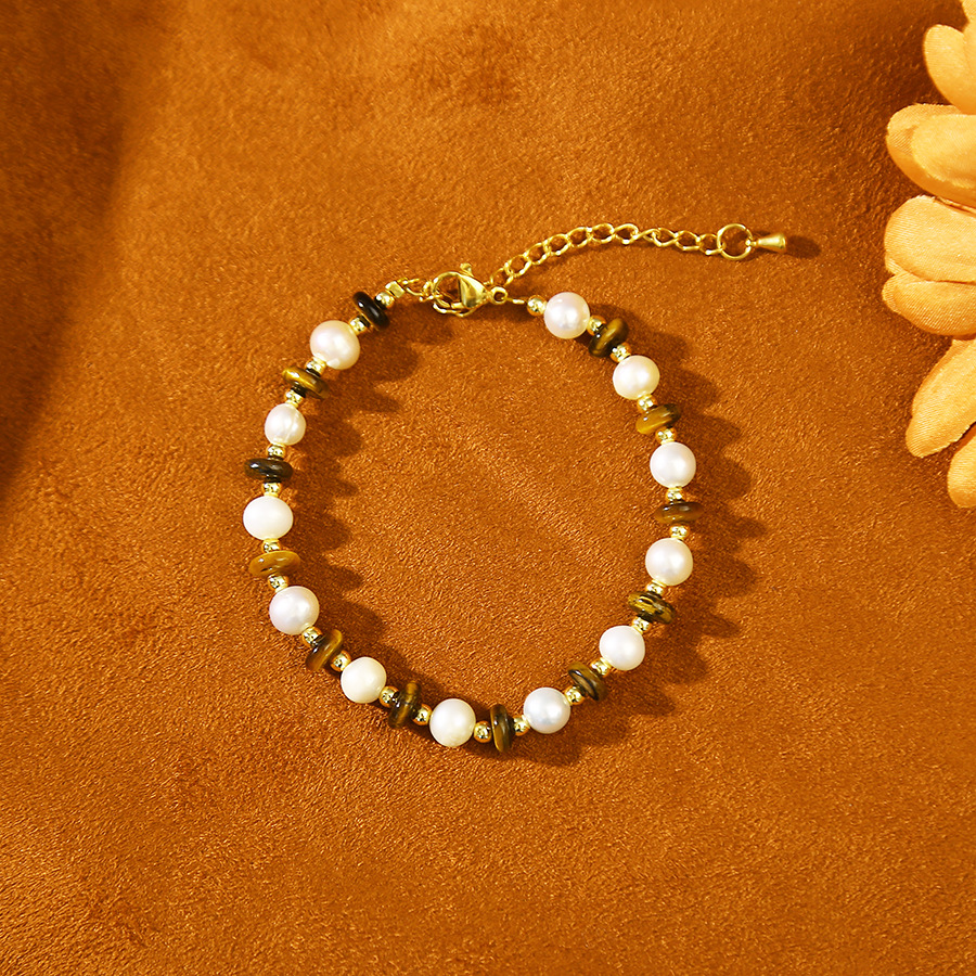 天然珍珠耳钉/手链/串珠包/穿珠手串珠/珠子水晶细节图