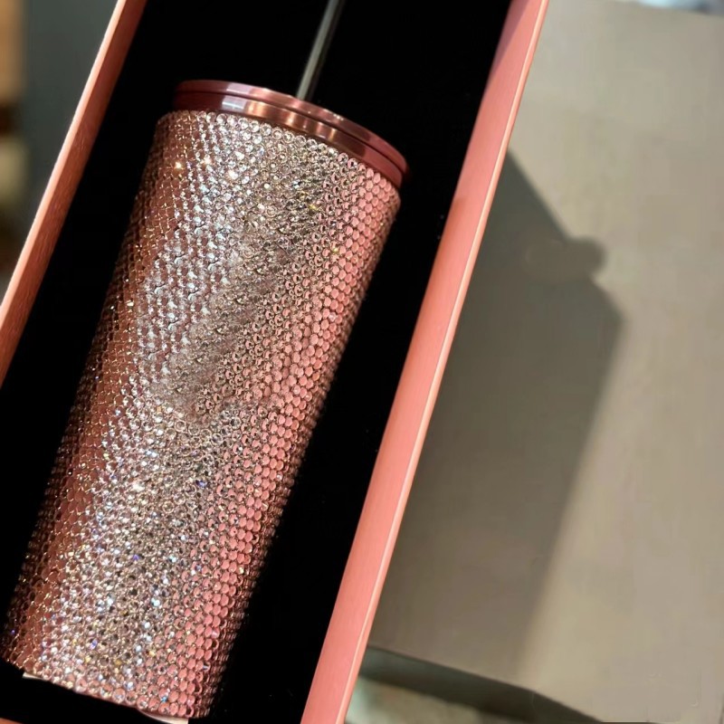 The lisa diamond insulated cup, the same as the Korean version of blackpink, isa Southeast Asian light luxury insulated stainless steel with a high level of appearance details Picture