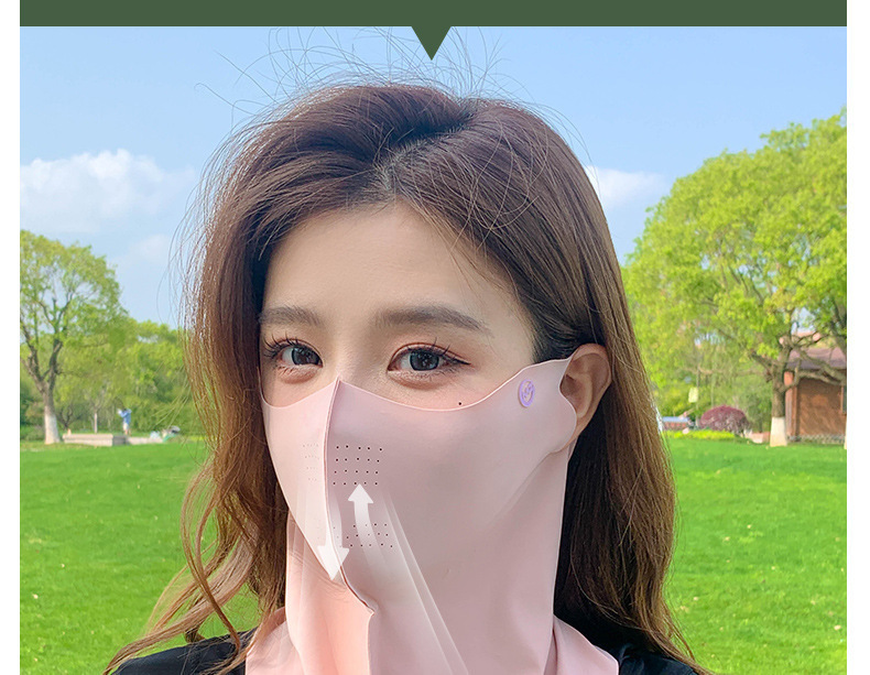 全脸防晒面罩脸基尼口罩女防紫外线夏季冰丝防晒护颈透气冰丝详情14