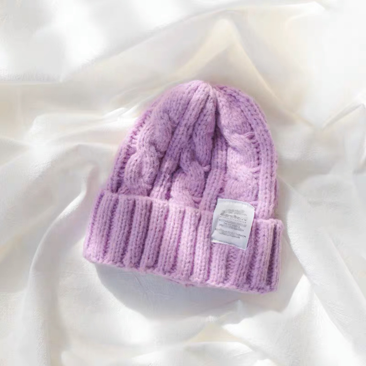 2023 Warm Thick Twist Wool Hat Ladies All Ins Wind Solid Color Knitted Hat Net Red Ear Protection Cold Hat Wholesale
