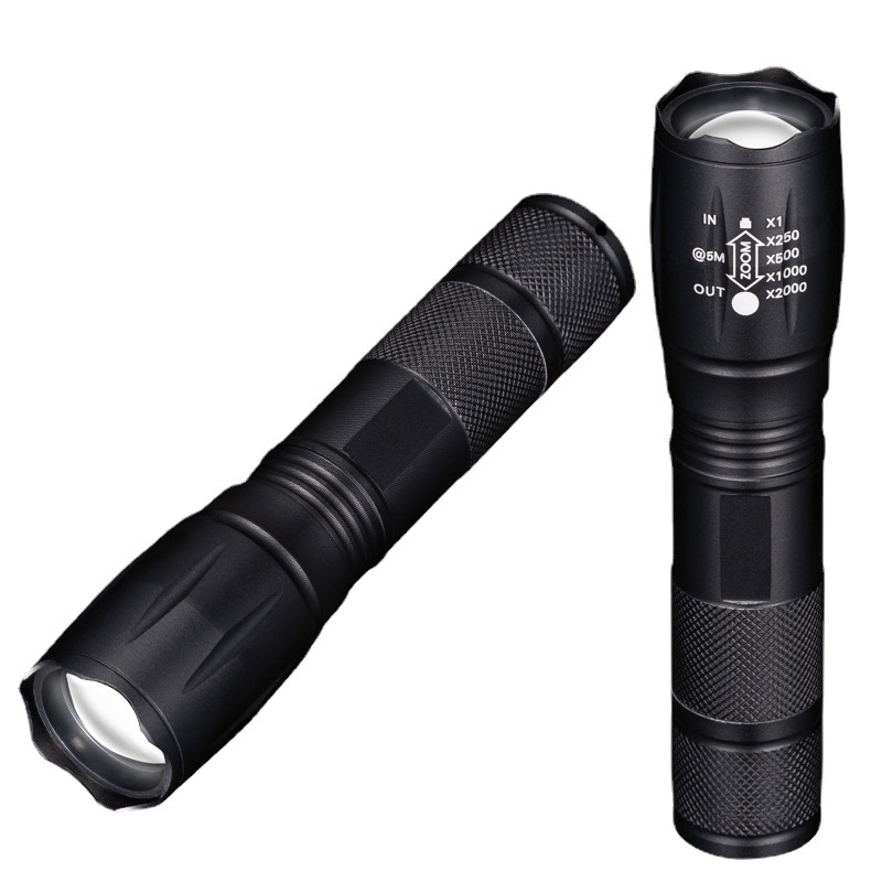 Factory wholesale XML-T6 telescopic zoom high-intensity flashlight long-range outdoor charging mini aluminum alloy small hand tube Item Picture