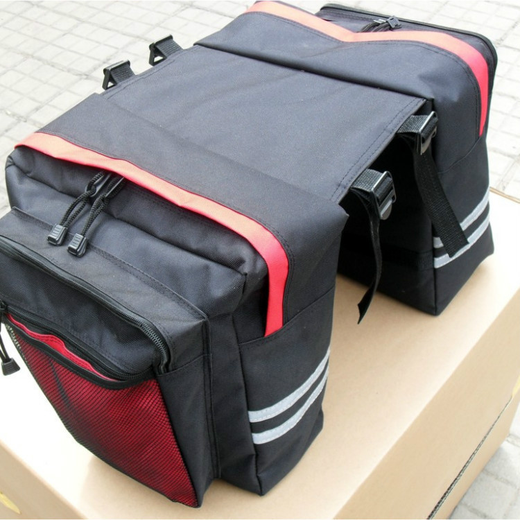 Cross-border bicycle rear rack bag, mountain bike pallet bag, rear double pack bag, saddle bag, bicycle bike bag Specification image