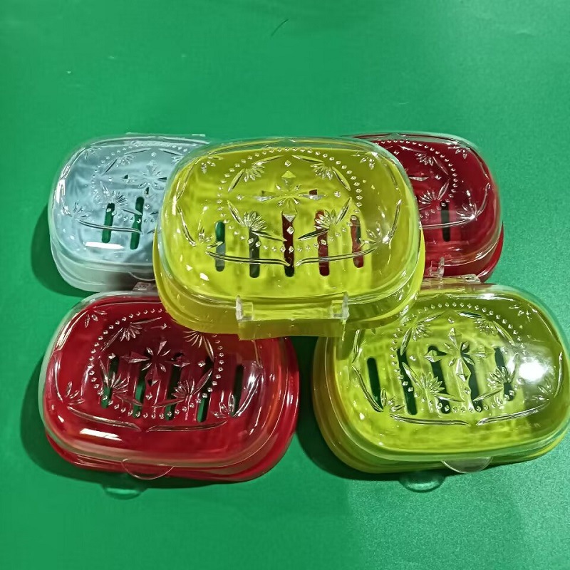 Transparent flip-top soap boxes, colored plastic soap boxes, wholesale of daily necessities for one-yuan stores