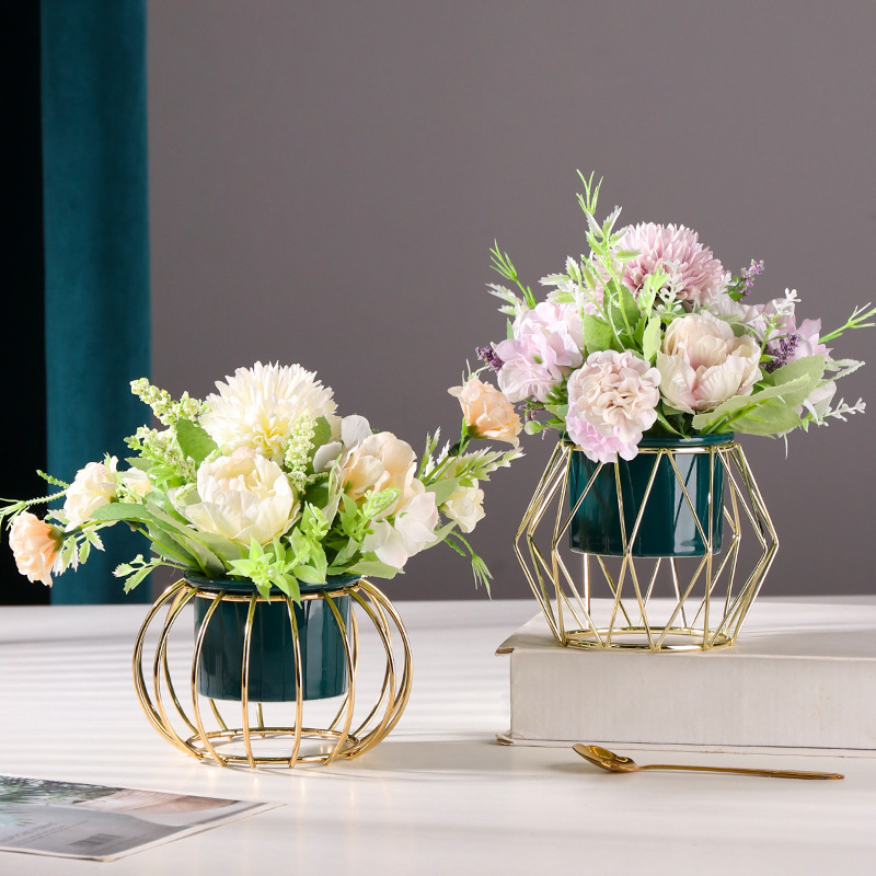 Nordic light luxury artificial potted plant artificial flower ornaments for home living room desktop decoration artificial flower and artificial plant potted plants