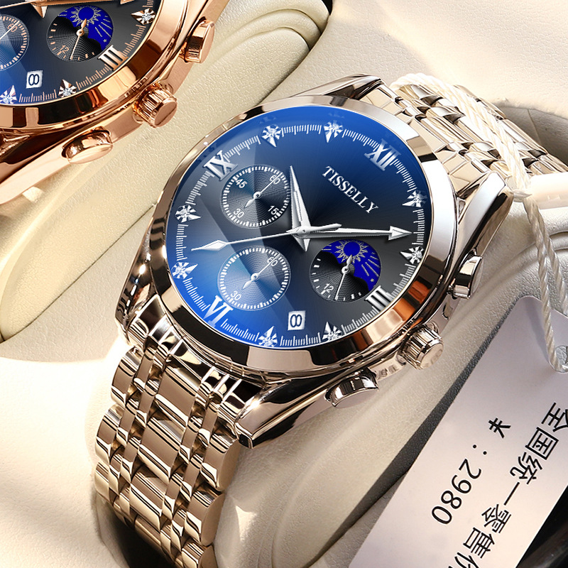 蒂西尼品牌爆款男士手表防水夜光石英表时尚商务潮流手表男批发